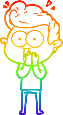 gökkuşağı gradyan çizgi çizimi bir insan tarafından çizilmiş bir karikatür adam