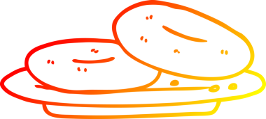 Bir insan tarafından çizilmiş bir çizgi film çöreğinin sıcak gradyan çizimi