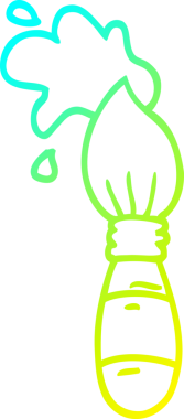 Bir insan tarafından çizilmiş bir karikatür fırçasının soğuk gradyan çizimi