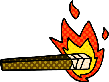 Bir insan tarafından çizilmiş çizgi roman tarzı garip bir meşale.