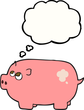 Bir insan tarafından çizilmiş serbest çizim baloncuk domuz kumbarası.