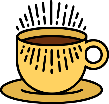 Bir insan tarafından çizilmiş geleneksel kahve tarzında dövme.