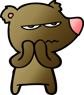 Bir insan tarafından çizilmiş kızgın ayı çizgi filmi.