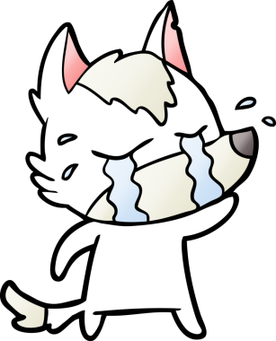 Bir insan tarafından çizilmiş ağlayan kurt çizgi filmi.