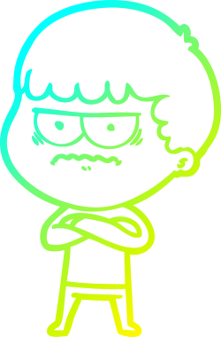 Bir insan tarafından çizilmiş bir çizgi filmin soğuk gradyan çizimi.