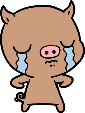 Bir insan tarafından çizilmiş domuz ağlaması.