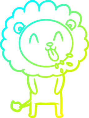 Bir insan tarafından çizilmiş mutlu çizgi film aslanı çizimi.