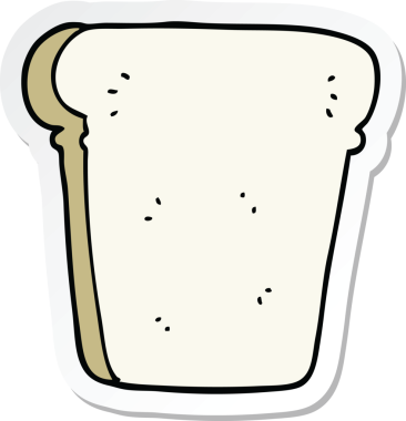 Bir insan tarafından çizilmiş bir ekmek diliminin çıkartması.