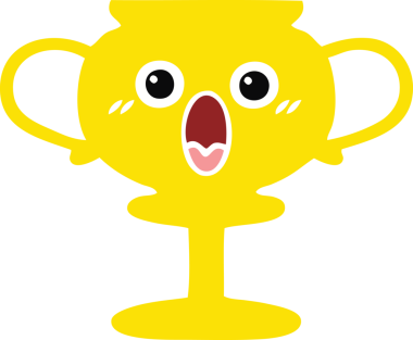 Bir insan tarafından çizilen kupanın düz renkli retro karikatürü