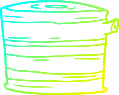 Bir insan tarafından çizilmiş bir ağaç kütüğünün soğuk gradyan çizimi