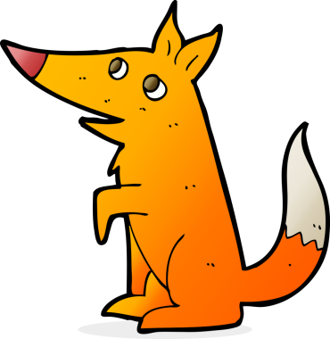 bir insan tarafından çizilmiş tilki yavrusu.