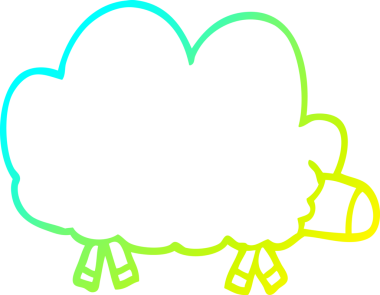 Bir insan tarafından çizilmiş bir koyunun soğuk gradyan çizgisi