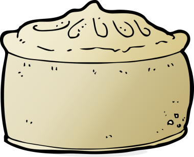 Bir insan tarafından çizilmiş çizgi film pastası.