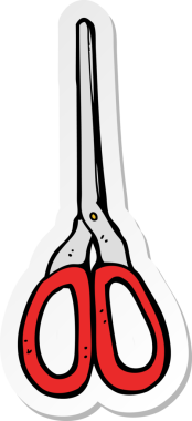 Bir insan tarafından çizilmiş makas çıkartması.