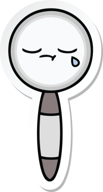 Bir insan tarafından çizilmiş şirin bir çizgi film büyütecinin çıkartması.