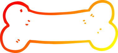 Bir insan tarafından çizilmiş bir karikatür kemiğinin sıcak gradyan çizimi