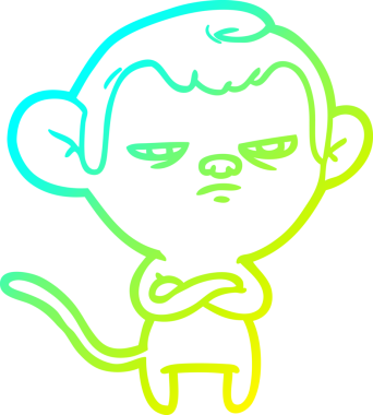 Bir insan tarafından çizilmiş bir çizgi maymun çizimi.