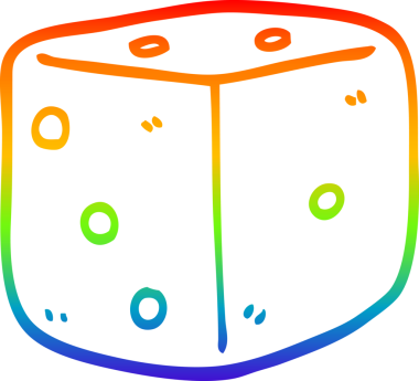 gökkuşağı gradyan çizgi çizimi bir insan tarafından çizilmiş klasik zar