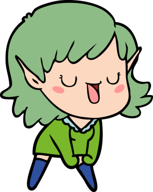 Bir insan tarafından çizilmiş bir elf kızı.