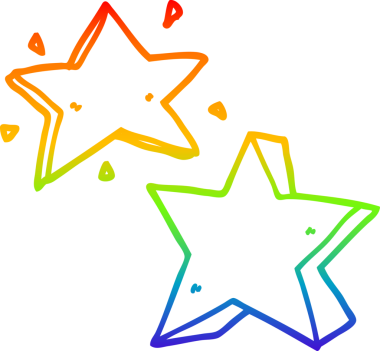 gökkuşağı gradyan çizimi bir insan tarafından çizilmiş bir çizgi film yıldızı