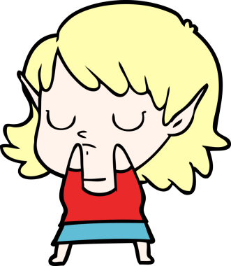 Bir insan tarafından çizilmiş bir elf kızı.