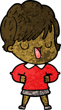 Bir insan tarafından çizilmiş bir karikatür kadın konuşuyor.