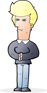 Bir insan tarafından çizilmiş gözlerini daraltan çizgi film adamı.