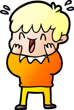 Bir insan tarafından çizilmiş gülen çocuk.