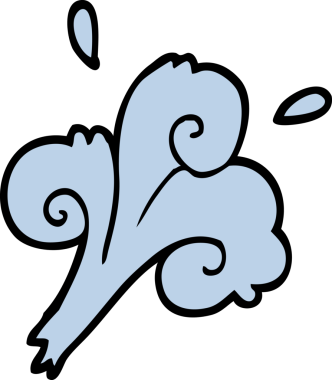 Bir insan tarafından çizilmiş karalama tarzı su dalgaları.