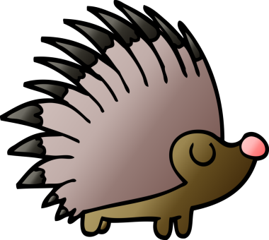 Bir insan tarafından çizilmiş çivili kirpi.