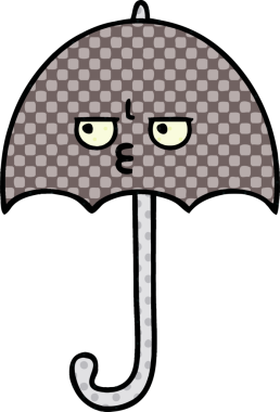 Bir insan tarafından çizilmiş bir şemsiye çizgi filmi.