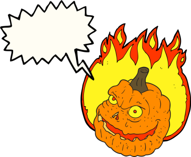 Bir insan tarafından çizilmiş serbest konuşma balkabağı karikatürü.