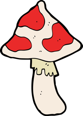 Bir insan tarafından çizilmiş mantar taburesi.
