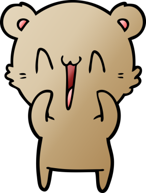 Bir insan tarafından çizilmiş mutlu ayı karikatürü