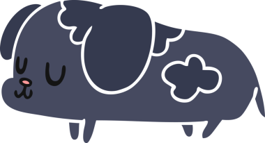 Bir insan tarafından çizilmiş sevimli bir köpeğin çizimi.