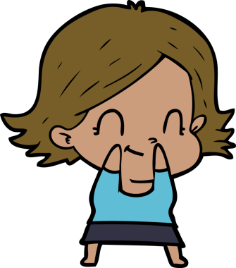 Bir insan tarafından çizilmiş karikatür dostu kız.