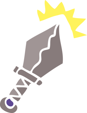 Bir insan tarafından çizilmiş keskin bir hançer.