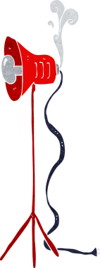 Bir insan tarafından çizilmiş karikatür fotoğraf stüdyosu lambası.