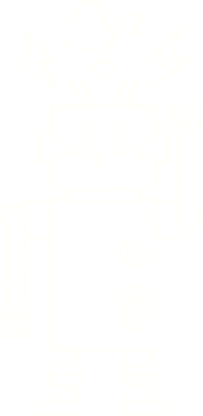 Bir insan tarafından çizilen robot tebeşiri.