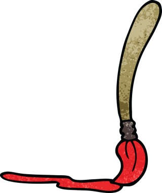 Bir insan tarafından çizilmiş karalama boya fırçası.