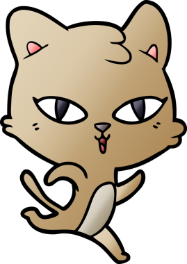 Bir insan tarafından çizilmiş çizgi film kedisi.