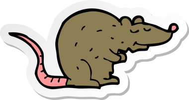 Bir insan tarafından çizilmiş bir karikatür faresinin çıkartması.