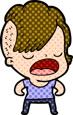 Bir insan tarafından çizilmiş havalı hippi kız çizgi filmi.