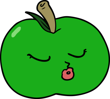 bir insan tarafından çizilmiş elma karikatürü