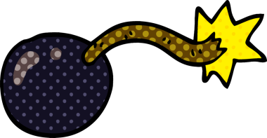 Bir insan tarafından çizilmiş bir karikatür bombası.