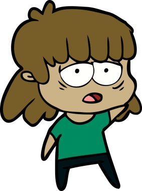 Bir insan tarafından çizilmiş yorgun bir kadın.