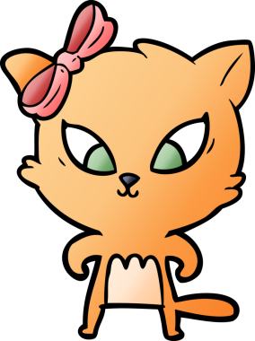 Bir insan tarafından çizilmiş çizgi film kedisi.