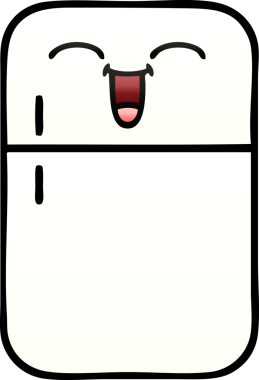 Bir insan tarafından çizilmiş bir buzdolabının gölgelenmiş karikatürü.