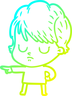 Bir insan tarafından çizilmiş bir karikatür kadın çizimi.