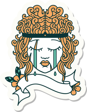 Bir insan tarafından çizilmiş barbar bir insan karakterinin çıkartması.